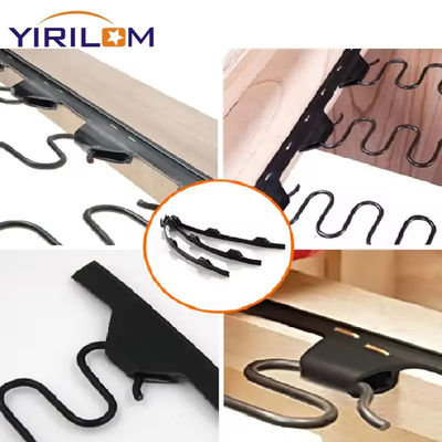 Accesorios de sofá personalizados Sofá de PVC negro Zig Zag Primavera 10cm 12cm Plástico Zig Zag Primaveras Bandas de bisagra