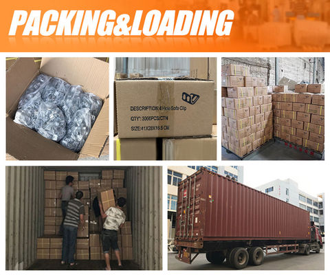 Clip de resorte con zinc recubierto de 4 agujeros para equipos de sofá con diseño medio cubierto de plástico