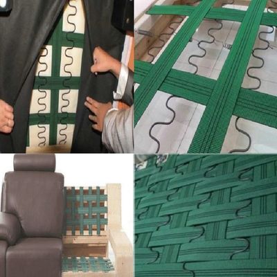 Tapicería verde banda de estiramiento de telaraña elástica para sofá y sofá