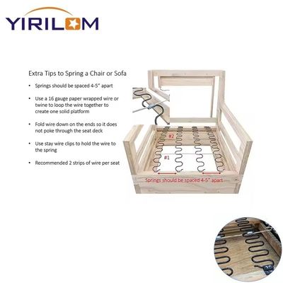 Resorte en zigzag de alambre de acero con alto contenido de carbono con tratamiento antioxidante y tamaño personalizado para sofá