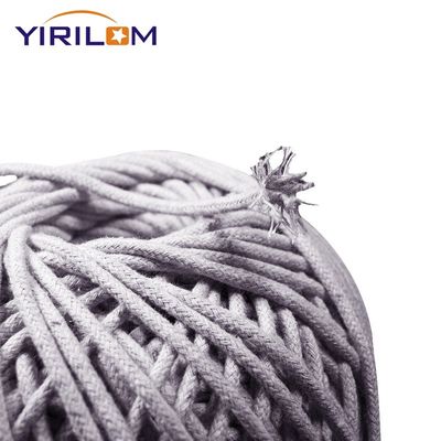 China Fabricante de material de fila Cordones de algodón personalizados de 3 mm de espesor gris natural de algodón artesanal
