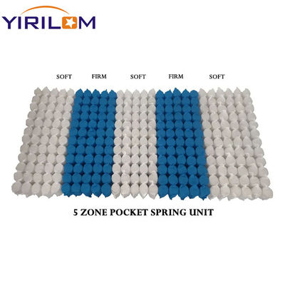 Unidad de resorte de bolsillo de zona 3/5/7/9 personalizada con diámetro de alambre de 1,0 mm-2,3 mm para colchón