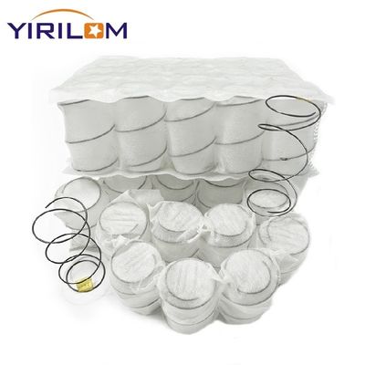 Resorte de bolsillo para sofá de alambre de acero de alto carbono con diámetro de núcleo de 6-7 cm y tela personalizable