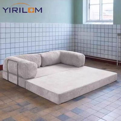 Buen precio Sofá seccional modular de tela blanca de lujo diseño moderno comprimido para un transporte fácil Sofá de sala de estar en línea