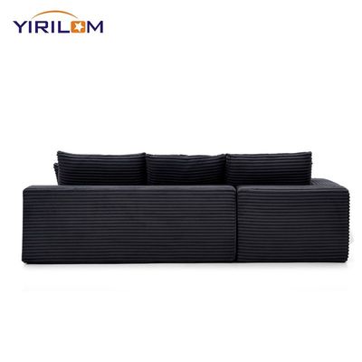 Buen precio Sofá seccional moderno en forma de L con vacío comprimido de tela de corduroy para un transporte fácil y tamaño personalizable en línea