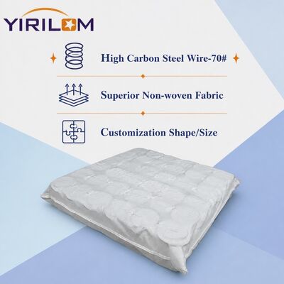 Unidad de resortes ensacados para sofá de altura ajustable de 6 a 12 cm con alambre de acero #70 y funda de tela no tejida