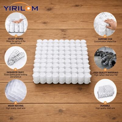 Unidad de resorte de bolsillo de alambre de acero de alto carbono 70# comprimido y laminado con espesor de 4 pulgadas para la fabricación de sofás