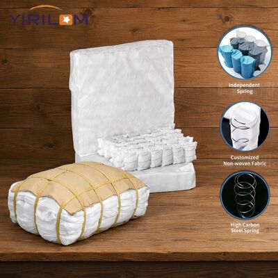 Buen precio 60-90gm Tejido no tejido Envuelto 1.0mm-1.8mm Acero de alambre de bolsillo de resorte con 6-15cm de altura de resorte para el cojín del sofá en línea