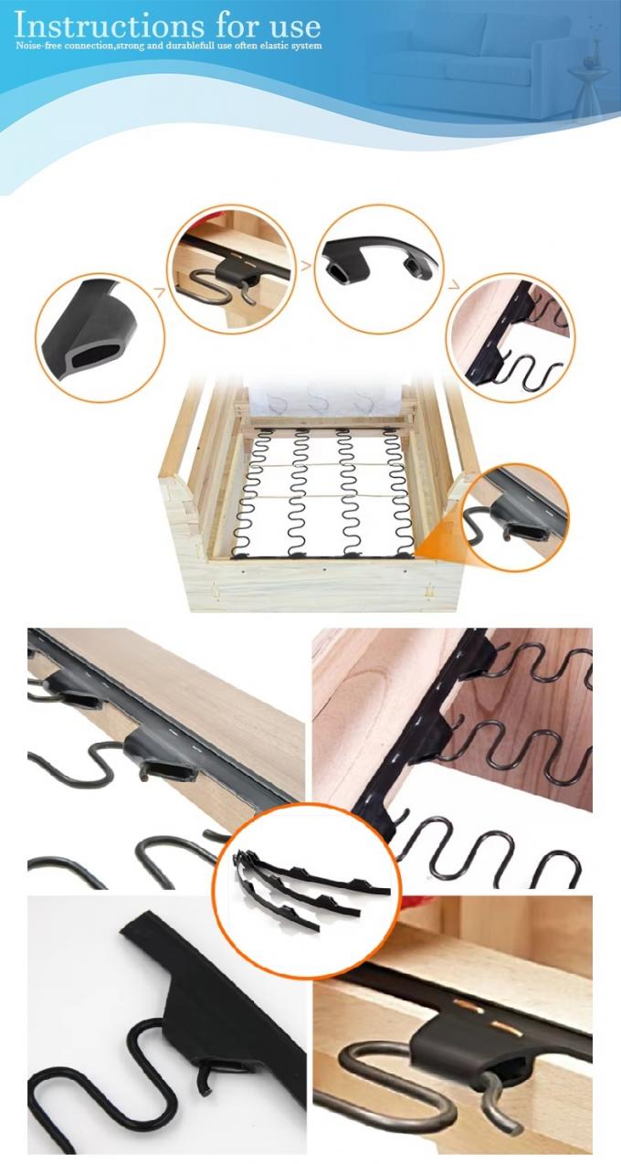 Sofá Color Negro Clip Strips para el Sofá Hardware 12cm Muebles Accesorios 4