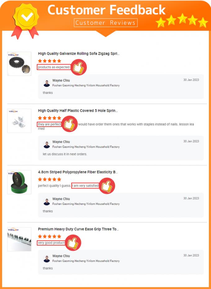 Accesorio de muebles OEM 2,0 mm alambre de resorte de papel alambre de fijación para el sofá Zig Zag Spring 11