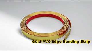 Venta al por mayor de tiras de ajuste de borde de PVC dorado cromado, molduras de sofá, bandas de borde decorativas para gabinete